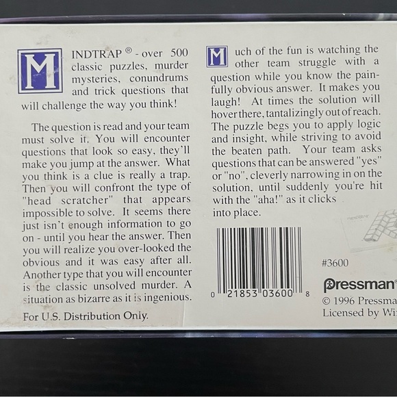 $10 SALE MindTrap Game Family Fun Night Individual Team Age 12+ Brain Teaser - Picture 7 of 10